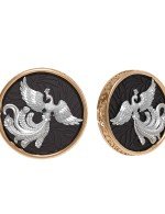 Серьги из золота c эбеновым деревом