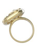 Кольцо из лимонного золота c бриллиантами и перламутром