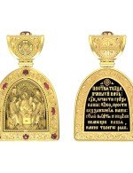 Образок из лимонного золота c эмалью и рубином