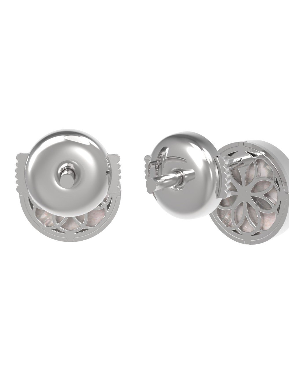 Серьги из белого золота c перламутром