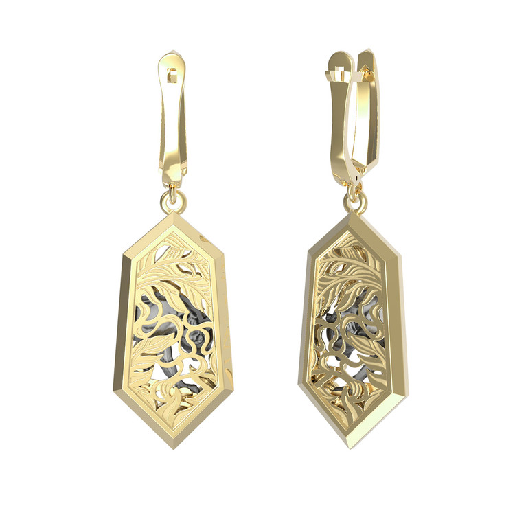 Серьги из лимонного золота 585 пробы