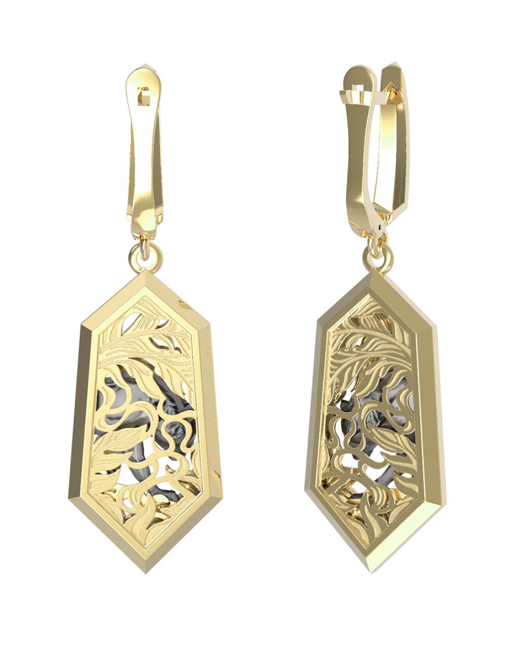 Серьги из лимонного золота