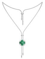 Колье из белого золота c малахитом и перламутром