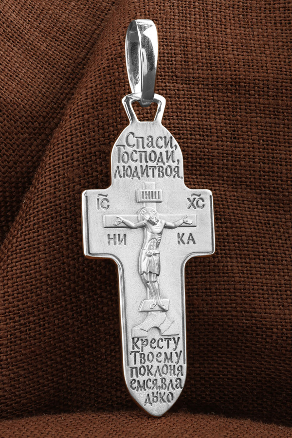 Крест из белого золота 585 пробы