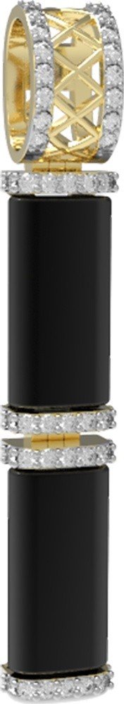 Подвеска из лимонного золота c бриллиантами и ониксом