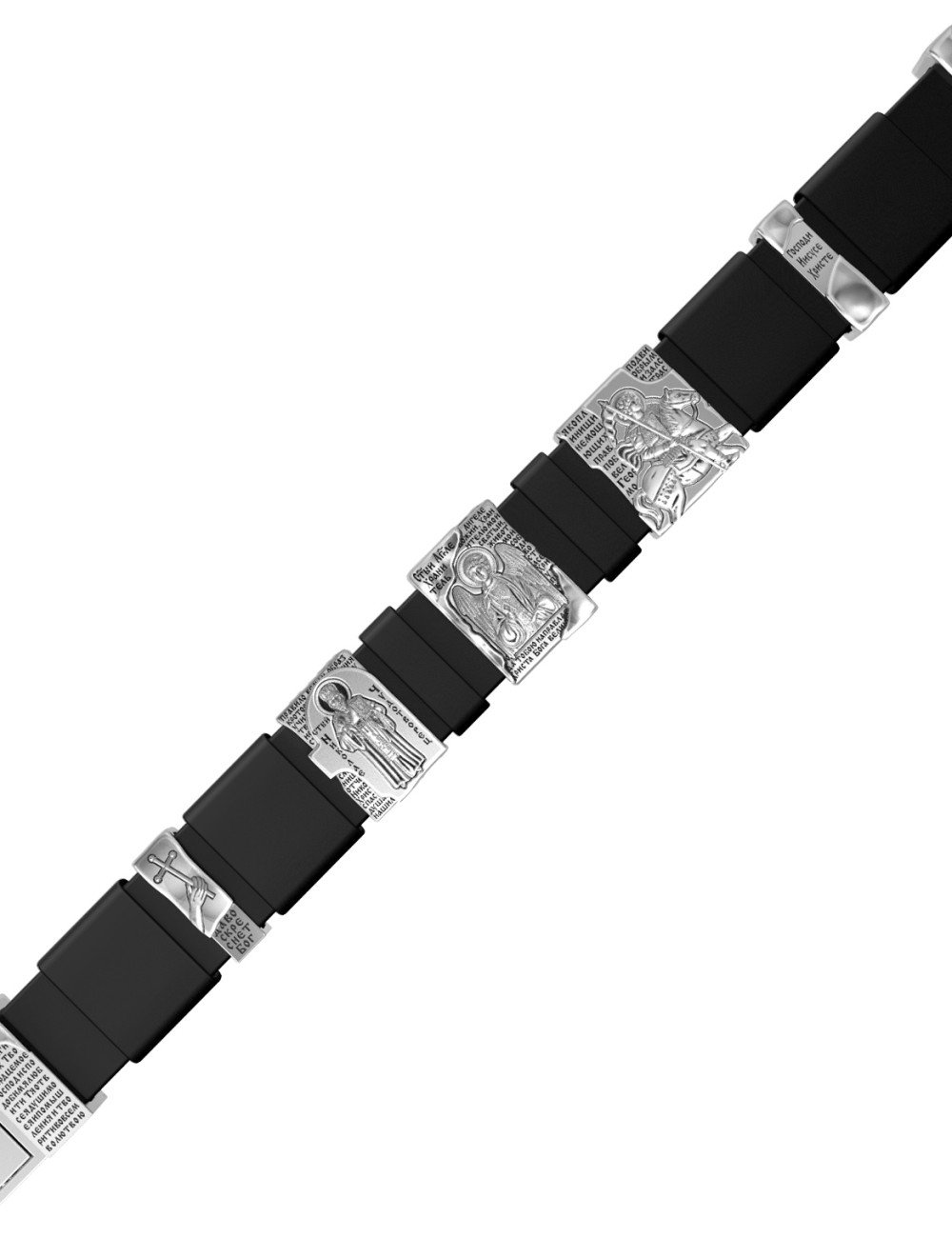 Браслет из белого золота c кожаным шнурком