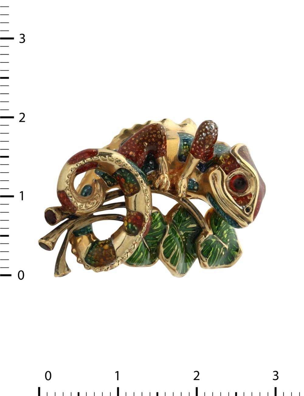 Подвеска из лимонного золота c эмалью и гранатом