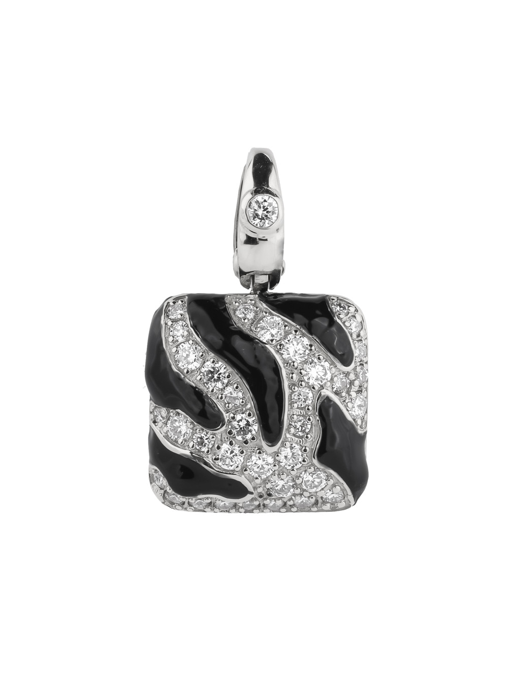 Подвеска из белого золота 585 пробы c эмалью и бриллиантами