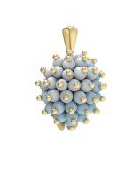 Подвеска из лимонного золота c эмалью и бирюзой