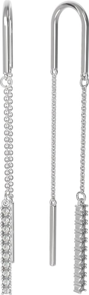 Серьги из белого золота 585 пробы c бриллиантами