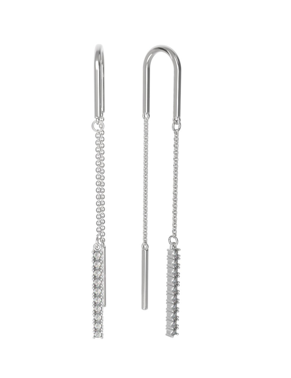 Серьги из белого золота c бриллиантами