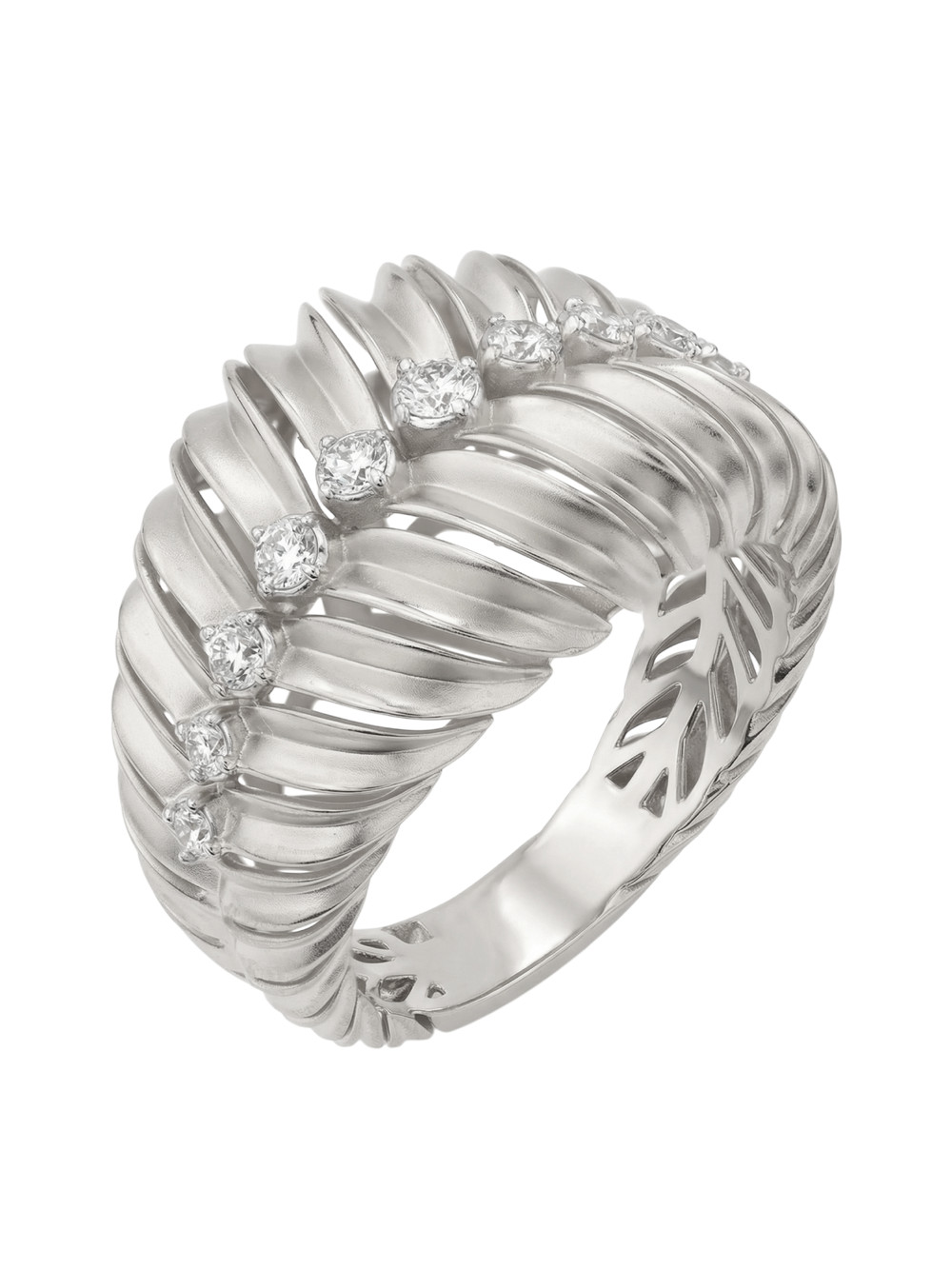 Кольцо из белого золота 585 пробы c бриллиантами