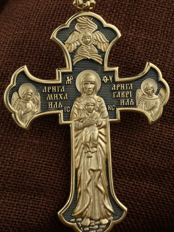 Крест из лимонного золота 585 пробы