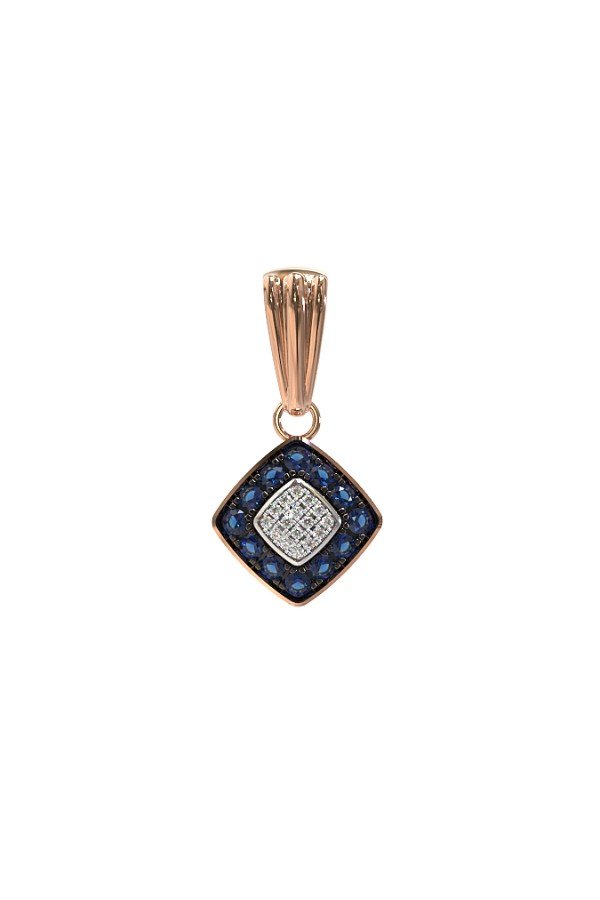 Подвеска из золота c бриллиантами и сапфиром
