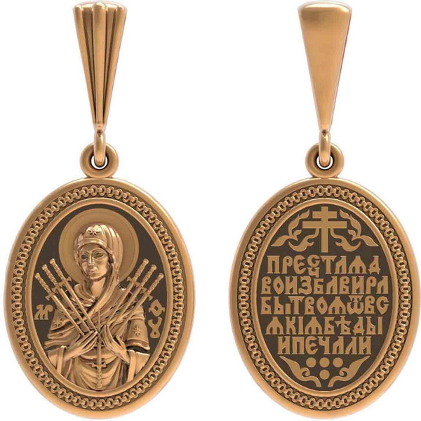 Образок из красного золота 585 пробы