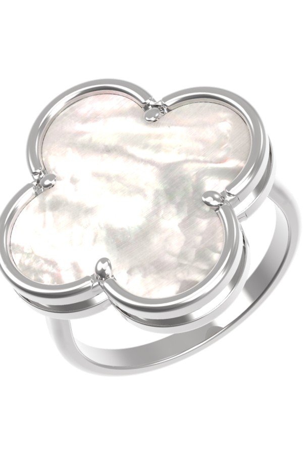 Кольцо из белого золота c перламутром