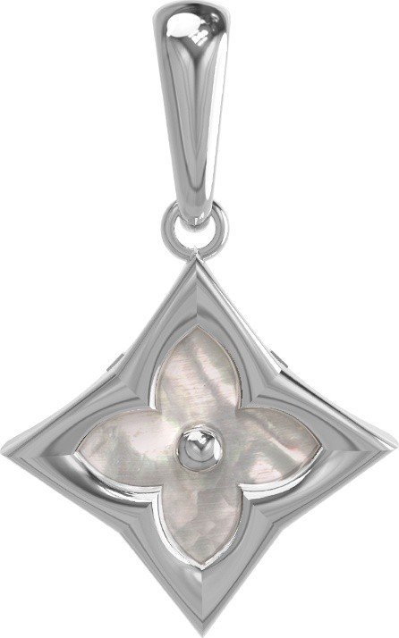 Подвеска из белого золота c перламутром