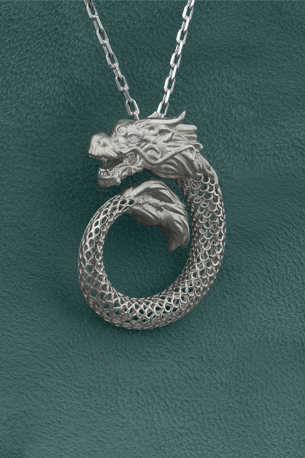 Подвеска из белого золота 585 пробы c бриллиантами