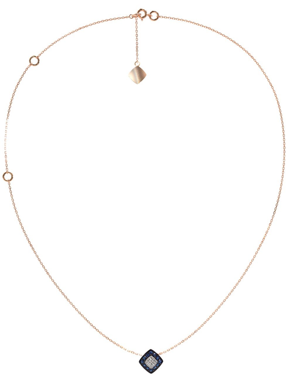 Колье из золота c бриллиантами и сапфиром