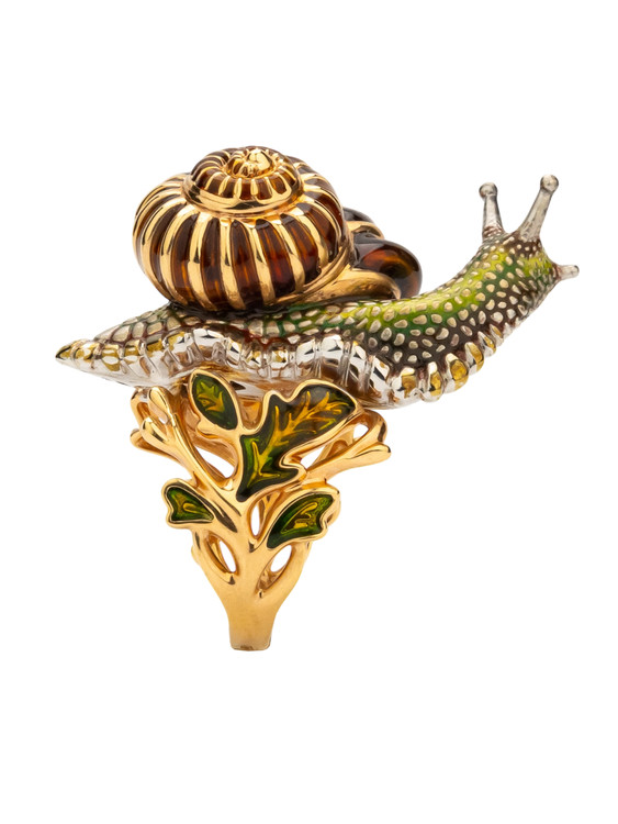 Кольцо из красного золота 585 пробы c эмалью