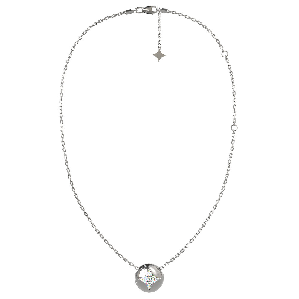 Колье из белого золота 585 пробы c бриллиантами