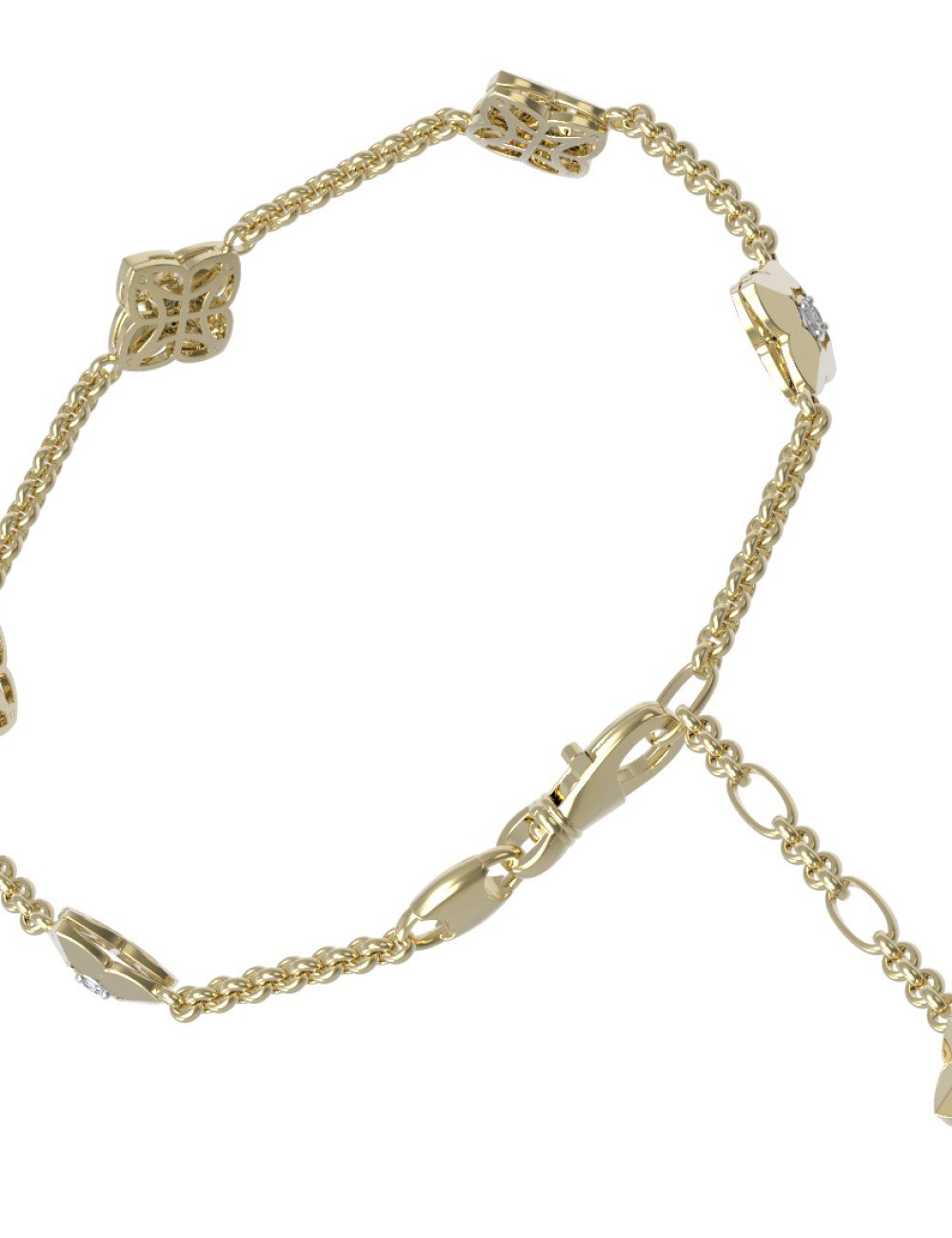 Браслет из лимонного золота c бриллиантами