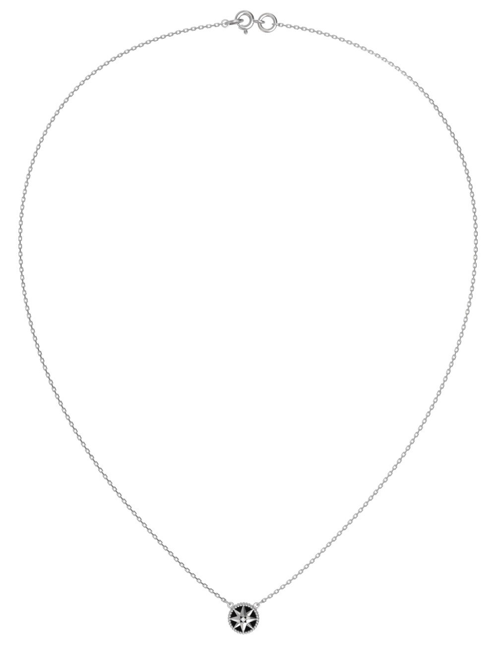 Колье из белого золота c бриллиантами и ониксом