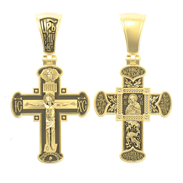 Крест из лимонного золота 585 пробы