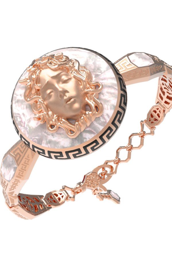 Браслет из золота c эмалью и перламутром