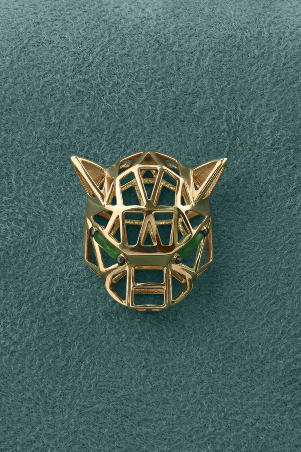 Подвеска из красного золота 585 пробы c изумрудом