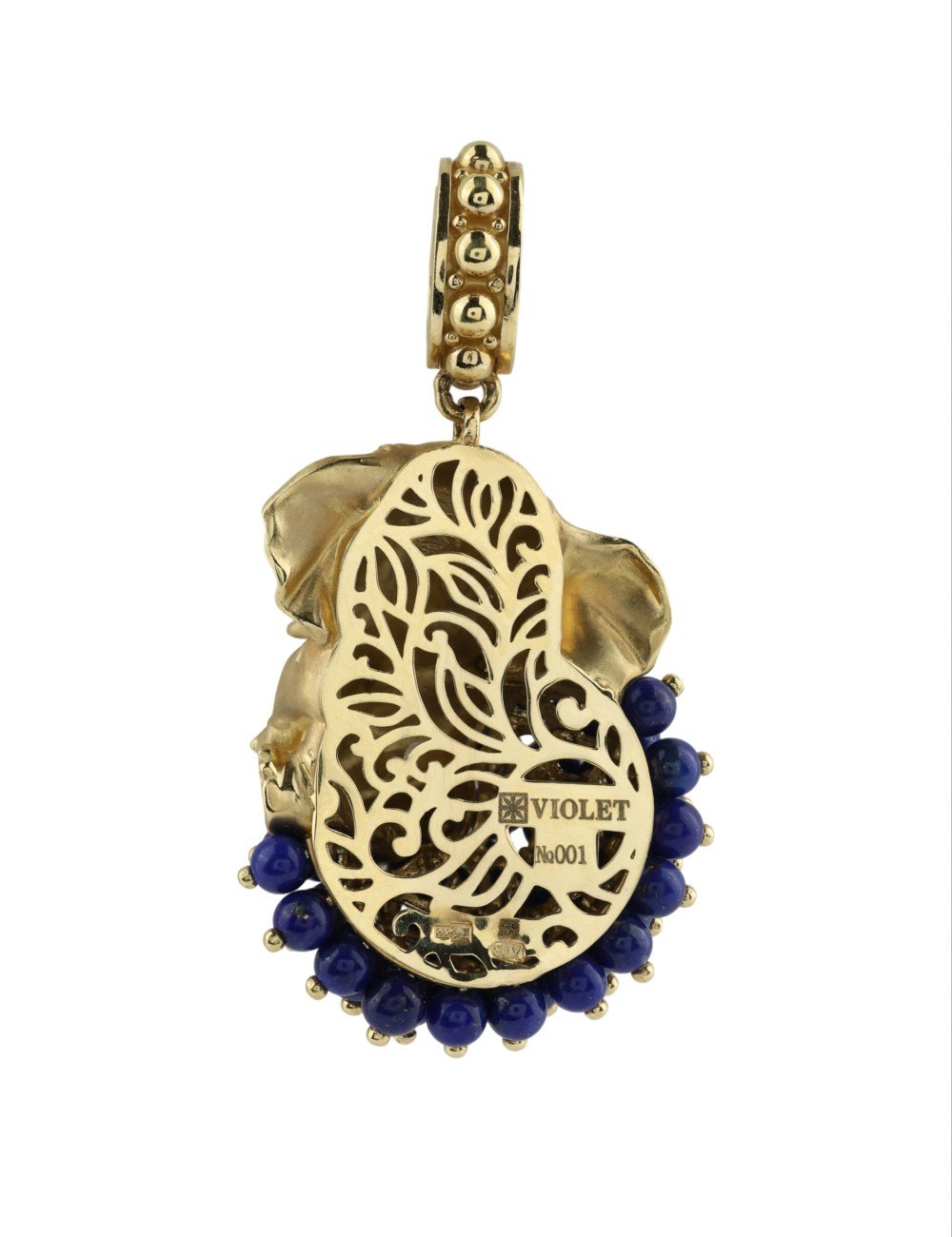 Подвеска из лимонного золота c эмалью и лазуритом