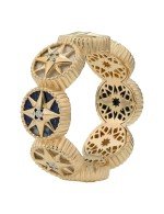 Кольцо из золота c бриллиантами, лазуритом и перламутром