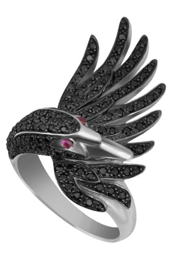 Кольцо из белого золота c фианитом