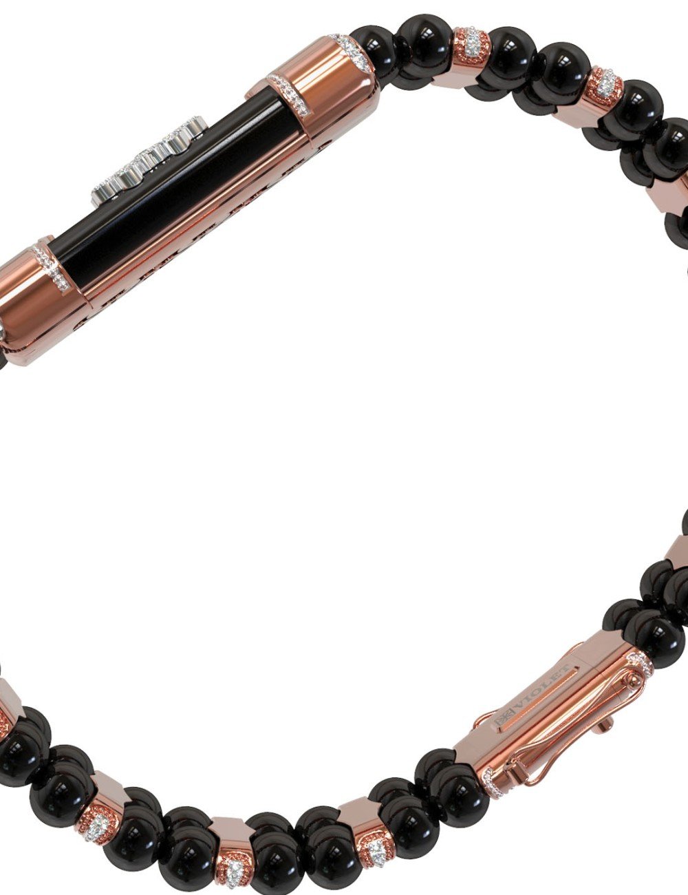 Браслет из золота c бриллиантами и ониксом