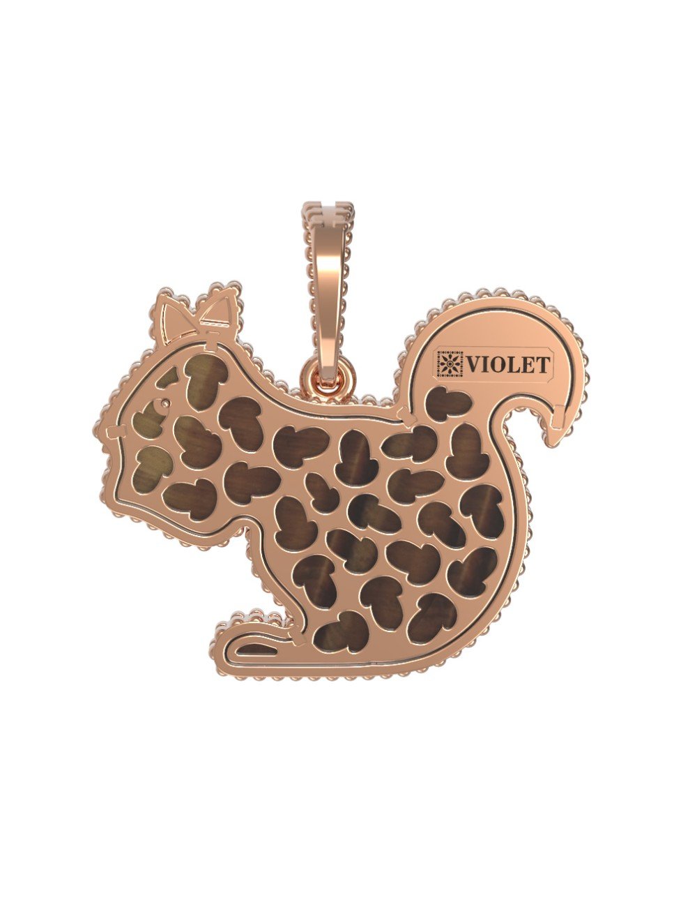 Подвеска из золота c бриллиантами и тигровым глазом