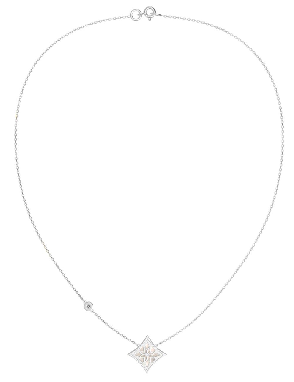 Колье из белого золота c бриллиантами и перламутром