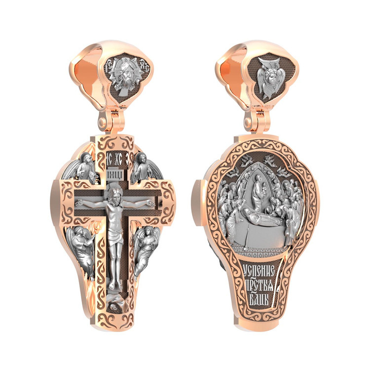 Крест из красного золота 585 пробы