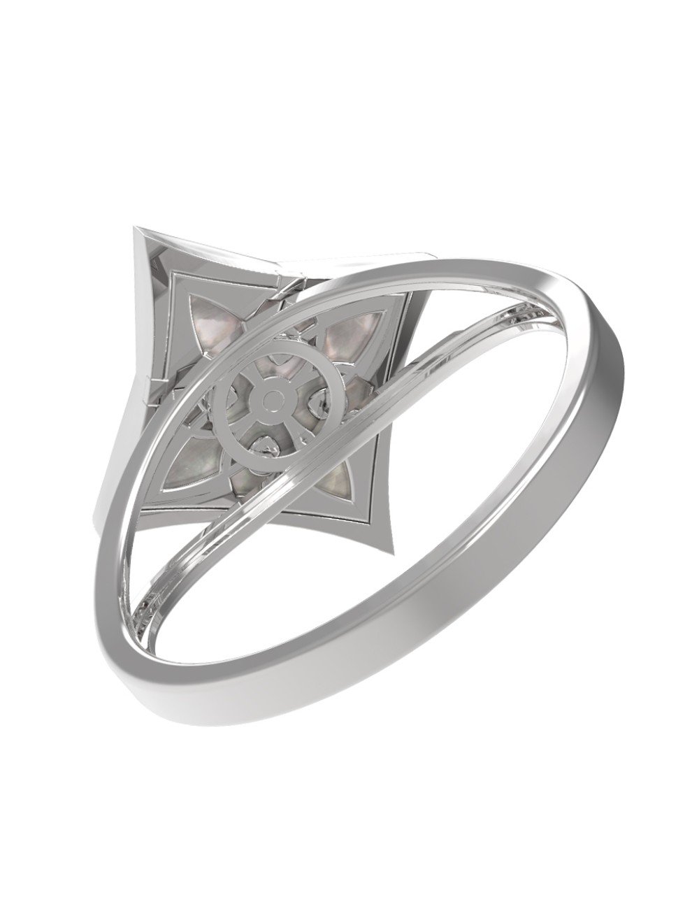 Кольцо из белого золота c перламутром