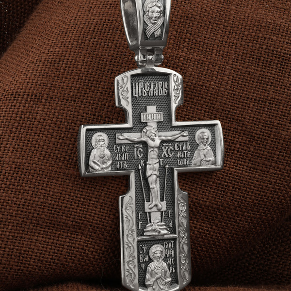 Крест из белого золота 585 пробы