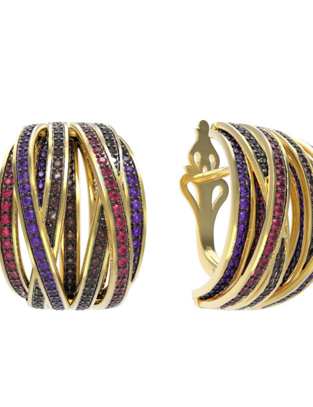 Серьги из лимонного золота c фианитом