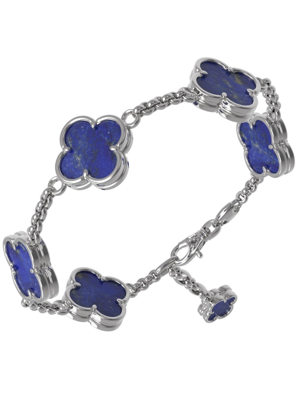 Браслет из белого золота c лазуритом