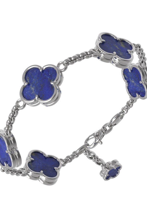 Браслет из белого золота c лазуритом