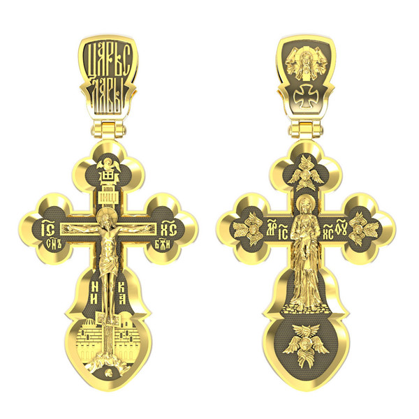 Крест из лимонного золота 585 пробы