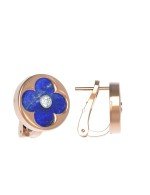 Серьги из золота c бриллиантами и лазуритом