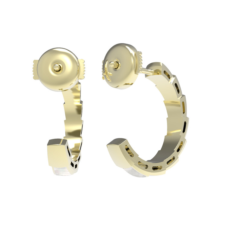 Серьги из лимонного золота 585 пробы c перламутром