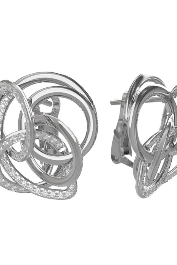 Серьги из белого золота c бриллиантами