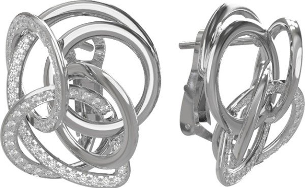 Серьги из белого золота c бриллиантами