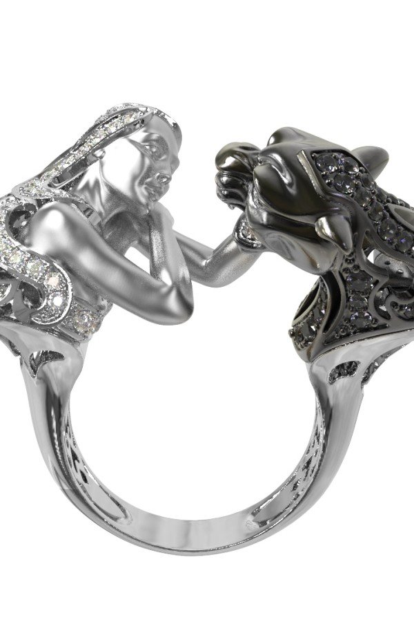 Кольцо из белого золота c фианитом