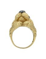 Кольцо из лимонного золота c эмалью