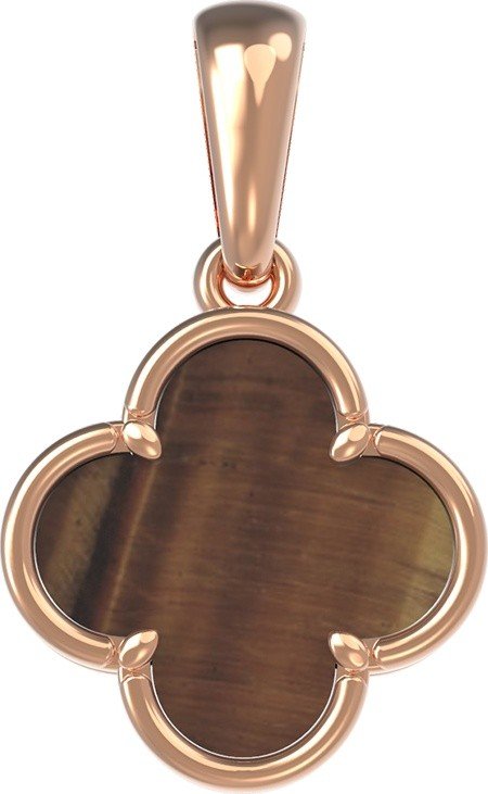 Подвеска из золота c тигровым глазом